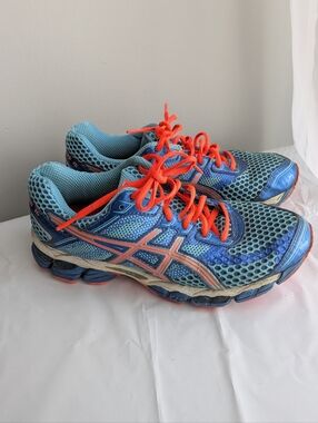 Asics Gel Cumulus 15 Athletic Running Shoe Women US 8.5 T3C5N Blue Orange CY
